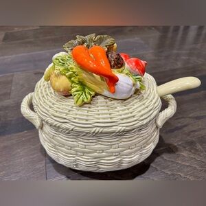 Vintage Lefton Vegetable Soup Tureen With Ladle